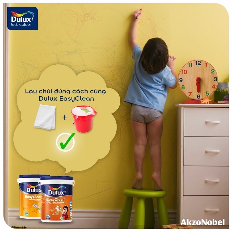 Dulux Easly Clean - Sơn nước Lau Chùi Hiệu Quả tông Vàng (Lon 1 lít)