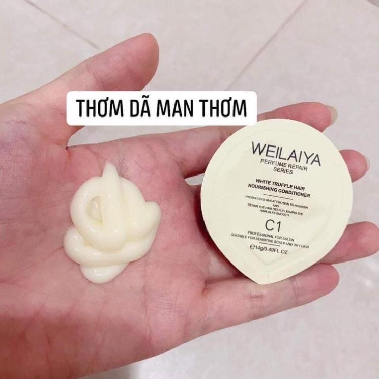 Bộ dầu gội xả phục hồi Weilaiya nấm Truffle phục hồi tóc khô xơ hư tổn, sạch gàu. Set mini 14g