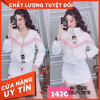 Áo khoác dù áo khoác dù nữ cá tính 3 sọc nhỏ siêu kute