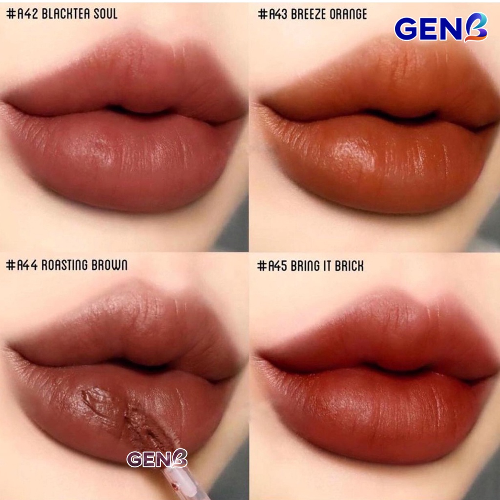 Son Kem Lì Black Rouge Ver 8 A12, A06, A03 CHÍNH HÃNG Siêu Mịn- Thỏi Son Môi Black rouge Air Fit Velvet Tint - GENB