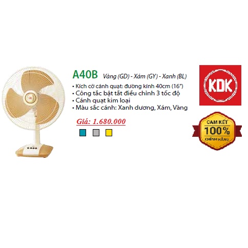 QUẠT BÀN KDK A40B