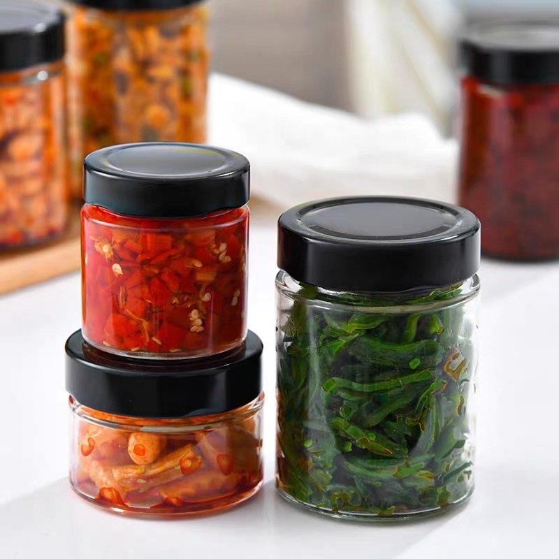 Mẫu Mới Hũ Thuỷ Tinh Tròn Nắp Thiết Cao Chuyên Đựng Thực Phẫm Gia Vị Các Loại...vvv
