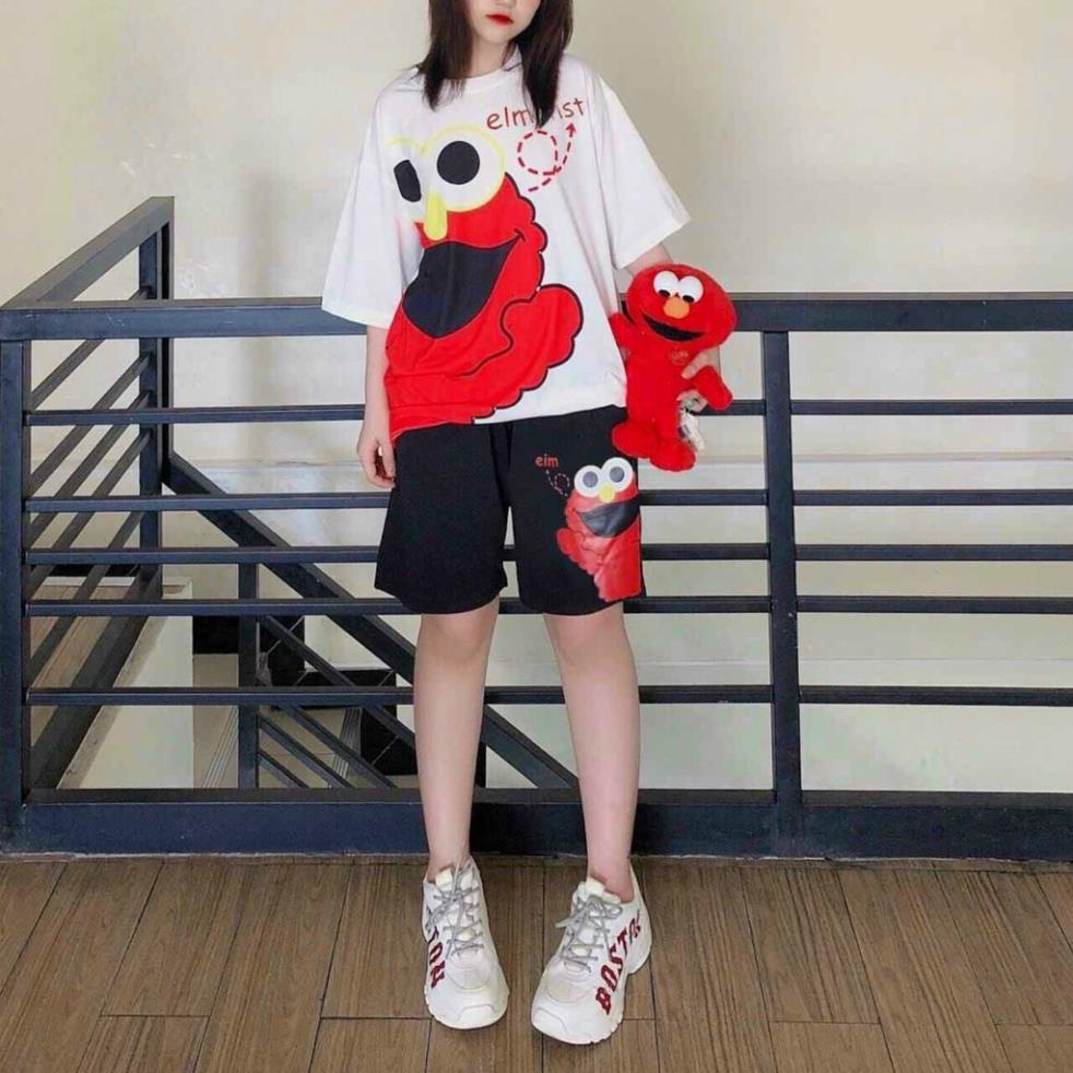 Set đồ bộ quần đùi áo ngắn tay in Hoạt Hình KAW Cartoon, set bộ thun mặc nhà nam nữ thun cotton co dãn
