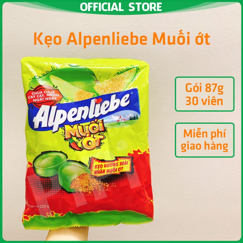 Kẹo Alpenliebe hương xoài non muối ớt gói 87g 30 viên Chính hãng