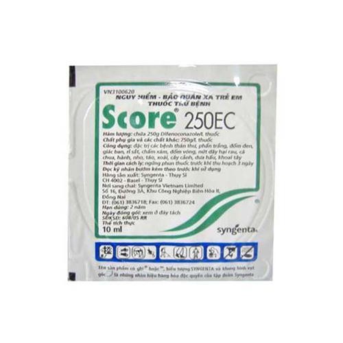 TH UỐC ĐẶC TRỊ BỆNH PHẤN TRẮNG, BỆNH MỐC SƯƠNG CHO CÂY TRỒNG SCORE 250EC (10ml)