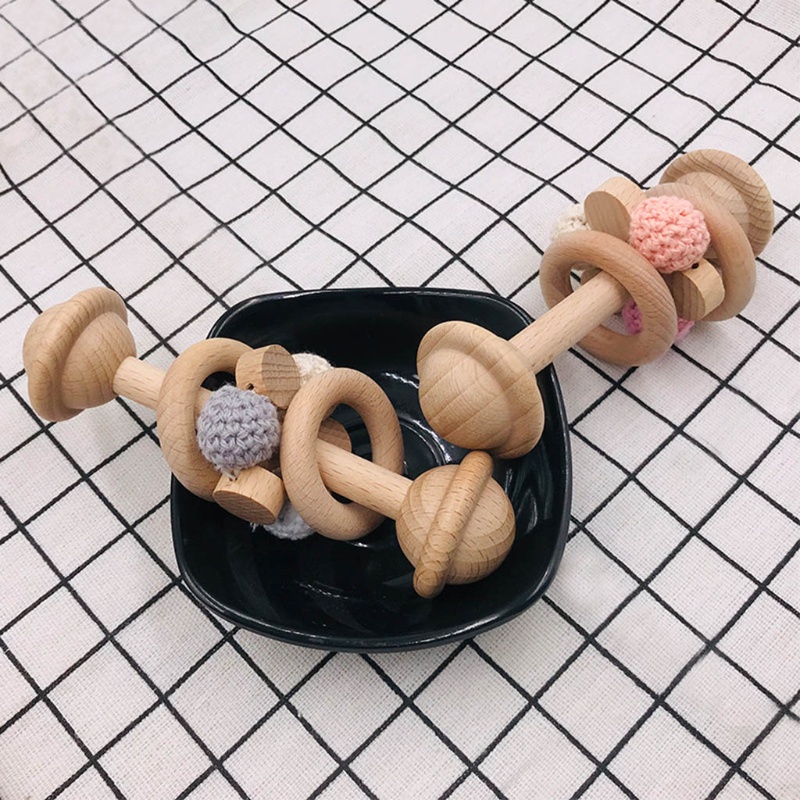 Bộ Đồ Chơi Lục Lạc Bằng Gỗ Cho Bé Mọc Răng