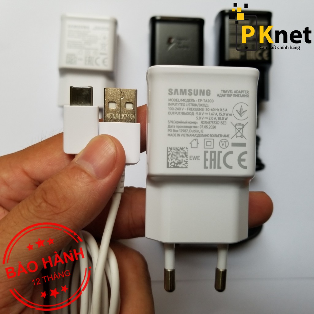 Bộ sạc nhanh samsung 15W S10/S9/S8/Note8/Note9... Chính hãng [Bảo hành 12tháng]