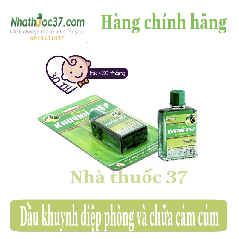 Dầu khuynh diệp Mekophar 25ml phòng và giảm cảm cúm, sổ mũi, nghẹt mũi, đau bụng, nhức mỏi, côn trùng đốt