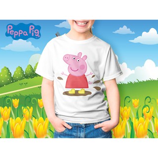 Áo thun Cotton Unisex - Movie - Peppa Pig - Peppa pig nghịch bùn