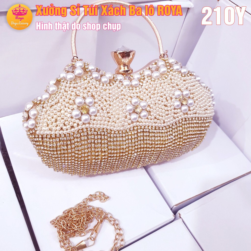 VÍ NỮ CẦM TAY 709-2 đính đá pha lê sang chảnh đi tiệc sang trọng túi nữ cầm tay đám cưới cao cấp đi tiệc sành điệu