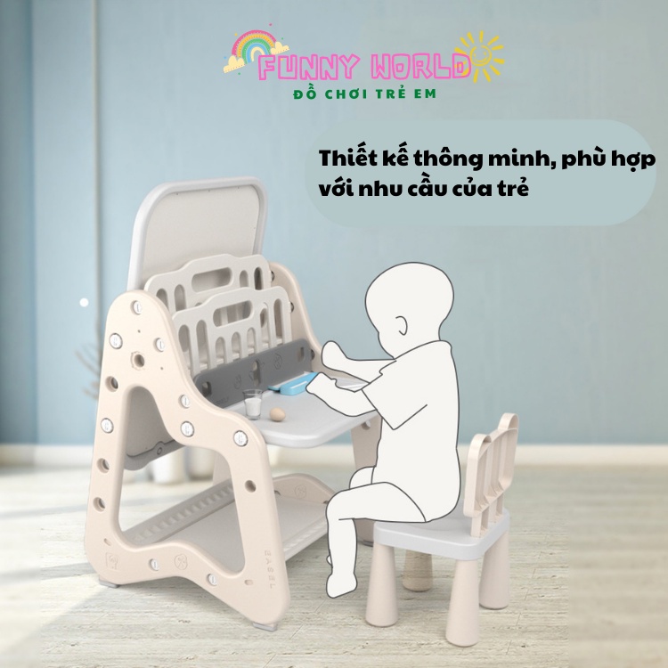 Bảng vẽ đa năng FW3in1_ Kết hợp Bàn học _ Giá sách thông minh cho bé Funny World