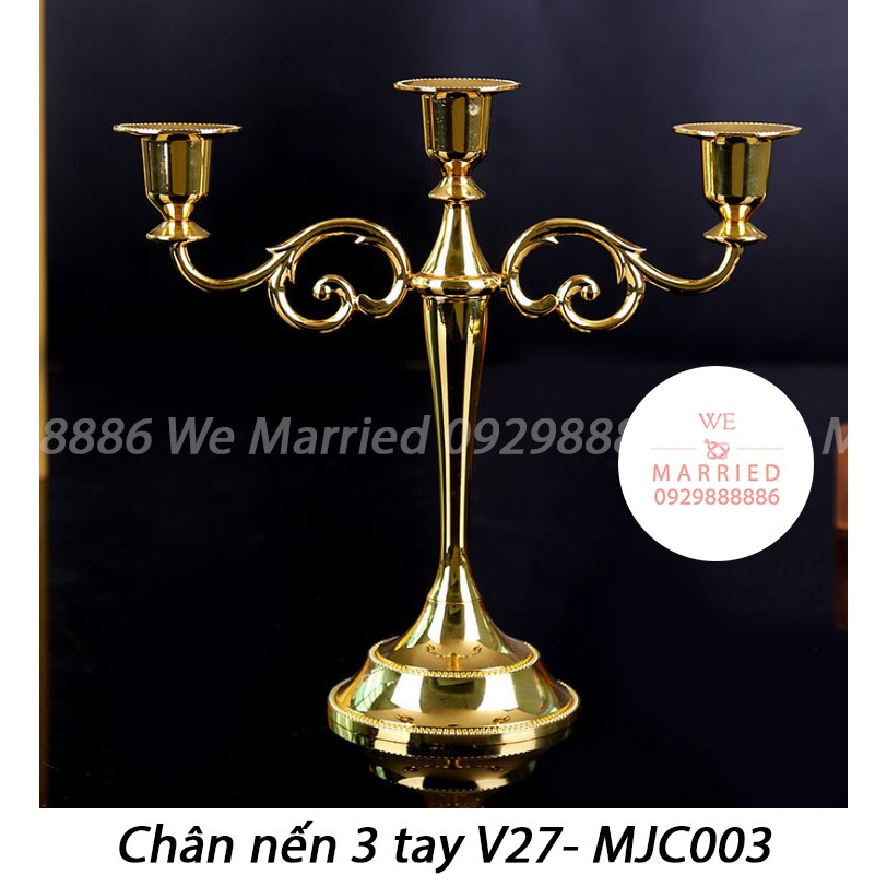 Chân Nến 3 Tay MJC 27cm (ảnh thật khách feedback)