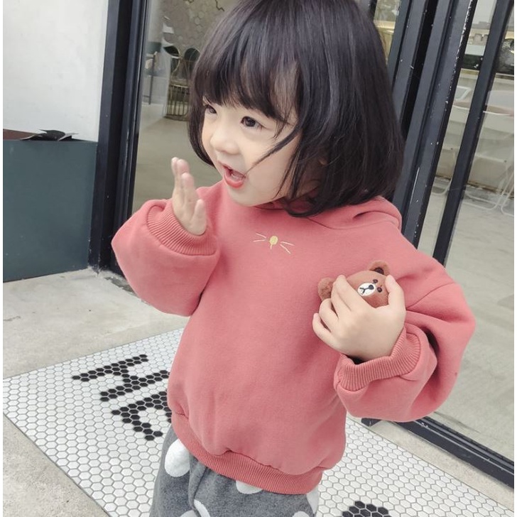 Áo hoodies tai mèo dễ thương AM383 cho bé gái TTR125