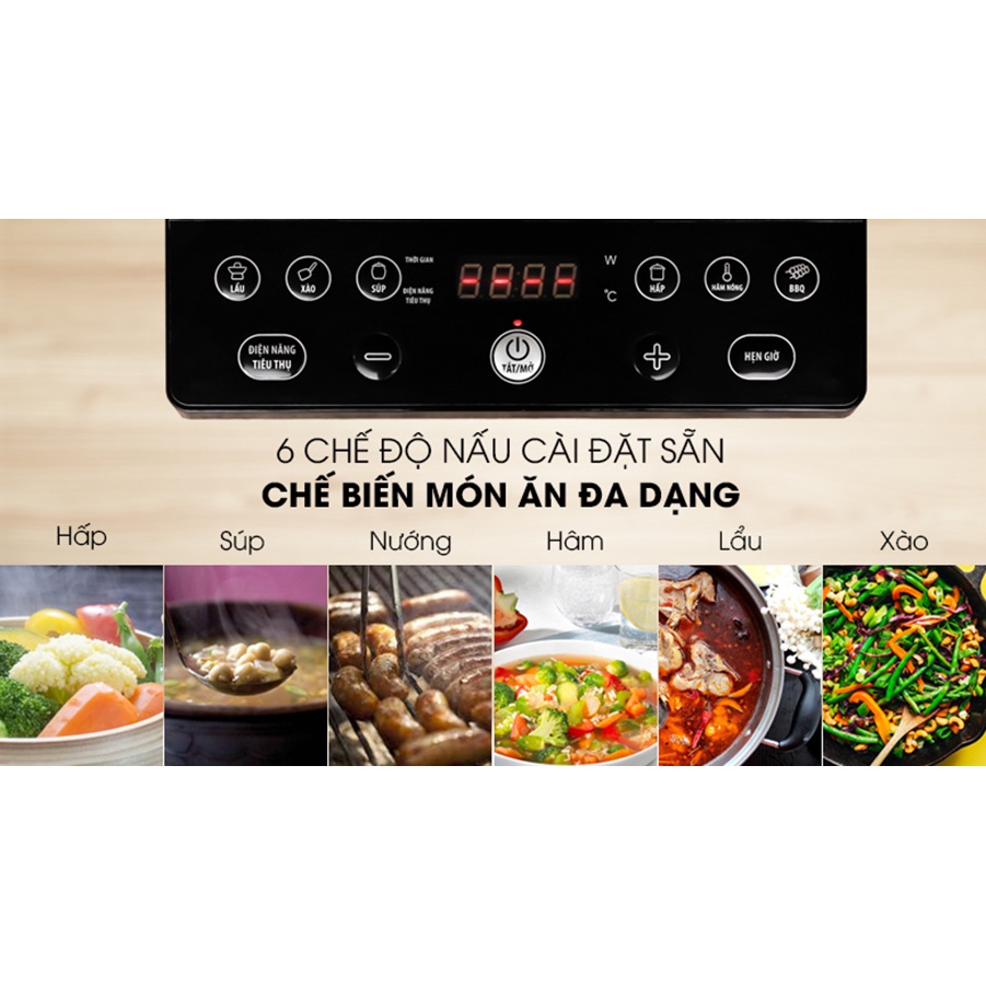 Bếp từ đơn Bluestone ICB-6609, Công suất cao 2000W nấu nhanh, Mặt kính Ceramic cao cấp, 6 chế độ nấu, Bảo hành 2 năm