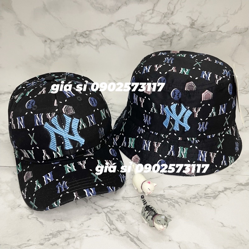 Cặp nón kết lưỡi trai - mũ bucket thêu N.Y hoạ tiết in full nón thời trang cao cấp cá tính nam nữ full tags