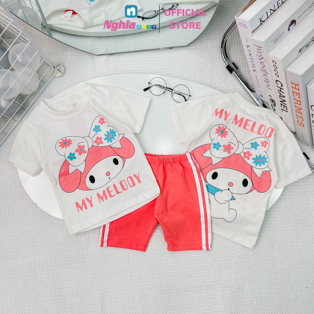 Đồ bộ bé gái quần lửng thun cotton NGHĨA BABY dành cho bé mặc nhà mùa hè