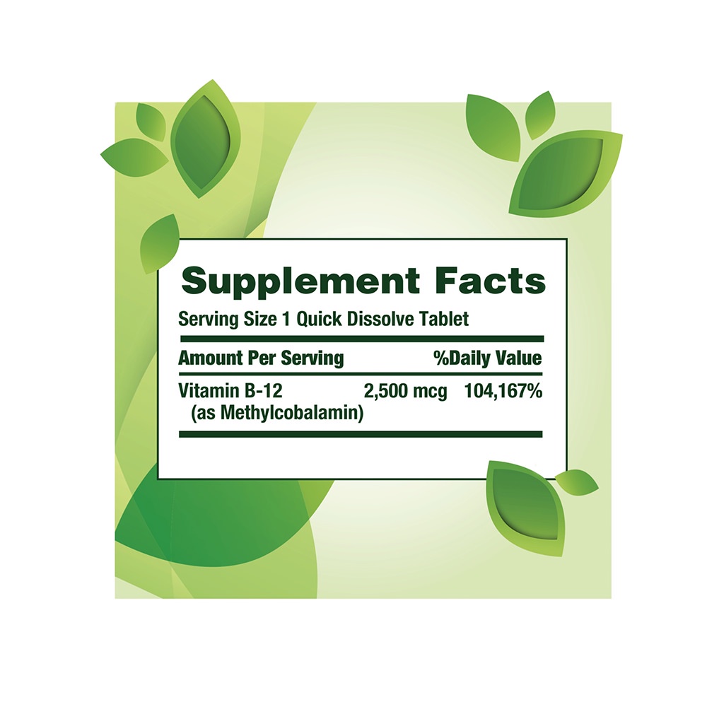 Viên uống  Vitamin B12 Nature’s Bounty 2500mcg 300 viên của Mỹ