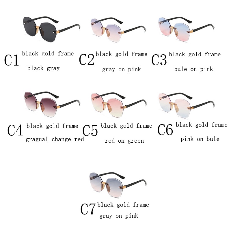 Kính Mát Không Viền Chống Nắng Màu Gradient Thời Trang Cho Bé Trai Và Bé Gái