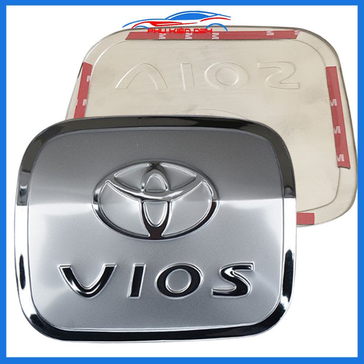 Ốp nắp bình xăng Vios 2008-2009-2010-2011-2012-2013 mạ crom chống trầy trang trí ô tô