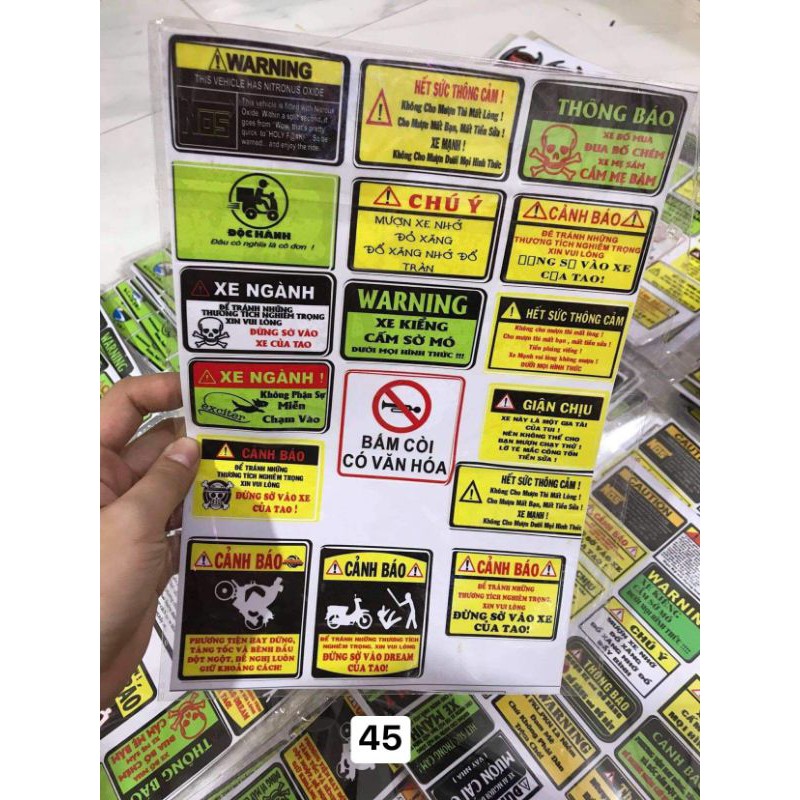 Sticker cảnh báo