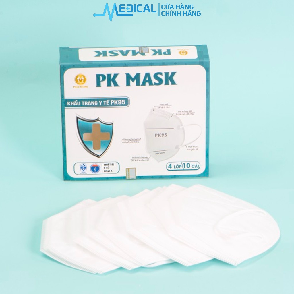 Khẩu trang y tế 4 lớp PK95 PHÚC KHANG MASK màu trắng chính hãng - MEDICAL