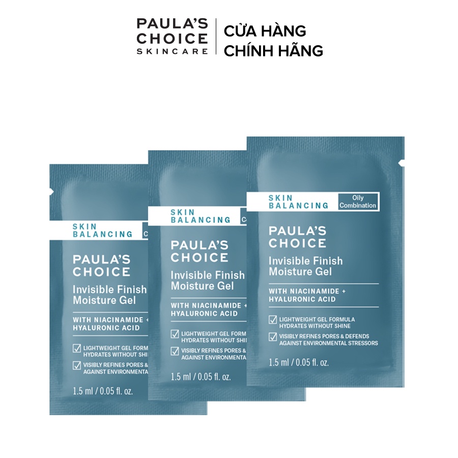 [HB GIFT] Bộ 3 mẫu thử kem dưỡng ẩm ban đêm Paula’s Choice Invisible Finish Moisture Gel 1.5mlx3 - 3x3409 - Trị giá 150K