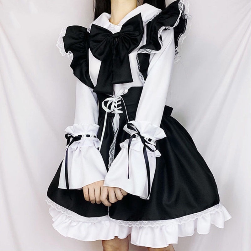 [Có sẵn] Set Váy Maid Phong Cách Lolita Kèm Vớ