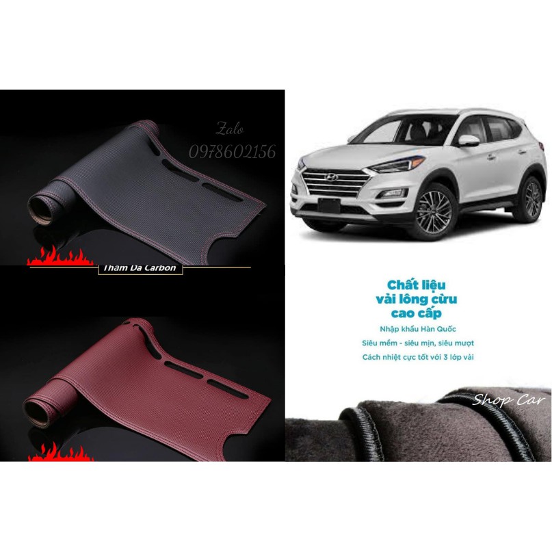 THẢM TAPLO  HYUNDAI TUCSON BẰNG LÔNG CỪU 3 LỚP HOẶC DA VÂN CARBON