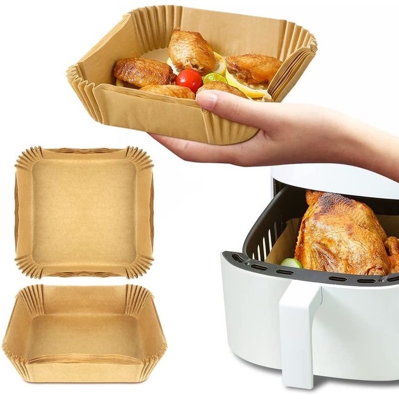 Set 100 Giấy Lót Hấp Bánh Hình Vuông 20cm Không Dính Dùng Một Lần Cho Nhà Bếp