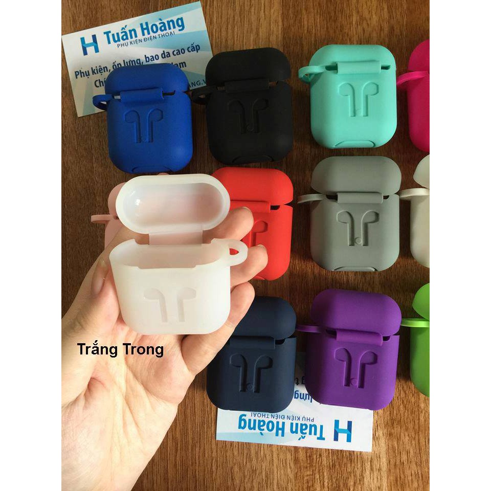 Ốp silicon Airpod/Airpods bảo vệ tai nghe Apple + móc cheo | BigBuy360 - bigbuy360.vn