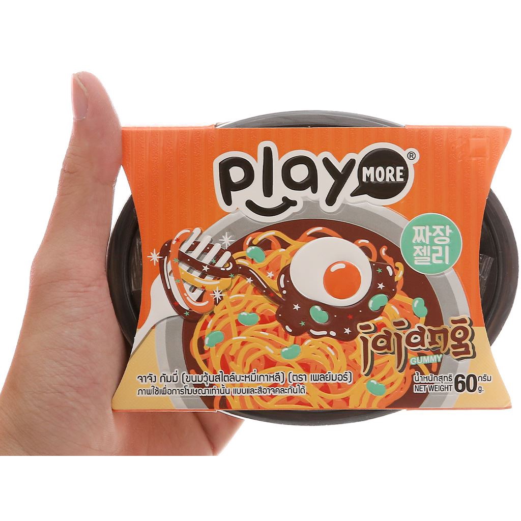 Kẹo dẻo Play more 60g hình tô mì trộn Hàn Quốc Jajang