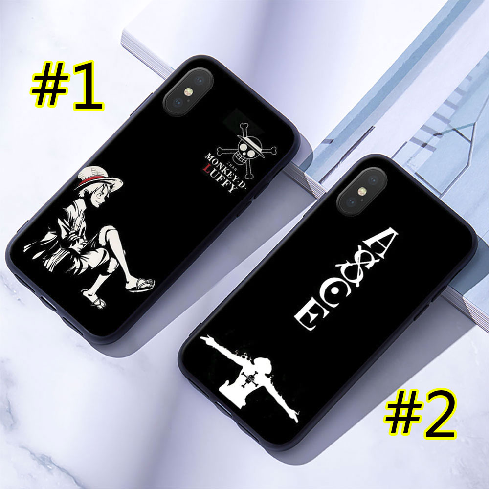Ốp điện thoại mềm họa tiết One Piece màu đen dành Compatible for iPhone 6 6s 7 8 Plus