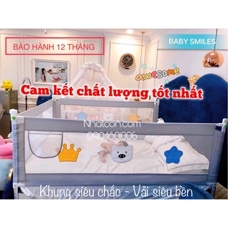 XẢ KHO Thanh Chắn Giường Baby Smiles Màu Ghi Hoạ tiết 3D thumbnail