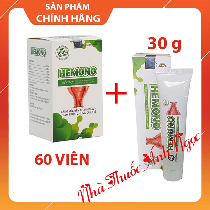 COMBO Hemono gel 30g và viên uống Hemono 60 viên giúp đẩy lùi bệnh trĩ, làm teo trĩ nội và trĩ ngoại hiệu quả