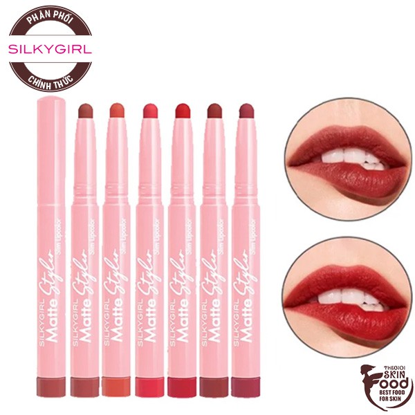 Son Bút Chì Mịn Lì, Lên Màu Chuẩn, Lâu Trôi Silkygirl Matte Styler Slim Lipcolor 1.4g