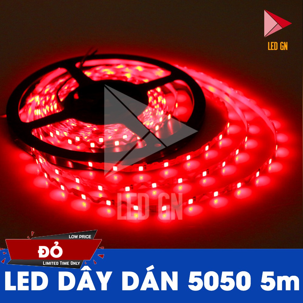 [Mã INCU10SEP giảm 15K đơn 50K] LED Dây Dán 5050 5m 12V - Đủ Màu - Siêu Bền