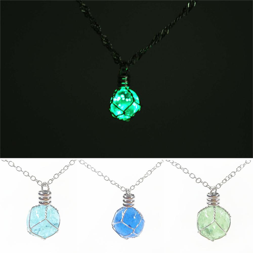 QQMALL Trang Sức Trang Sức Phát Sáng Trong Bóng Tối Phong Cách Steampunk Cổ Tích Màu Xanh Lá Và Xanh Dương Sáng Tạo Sang Trọng