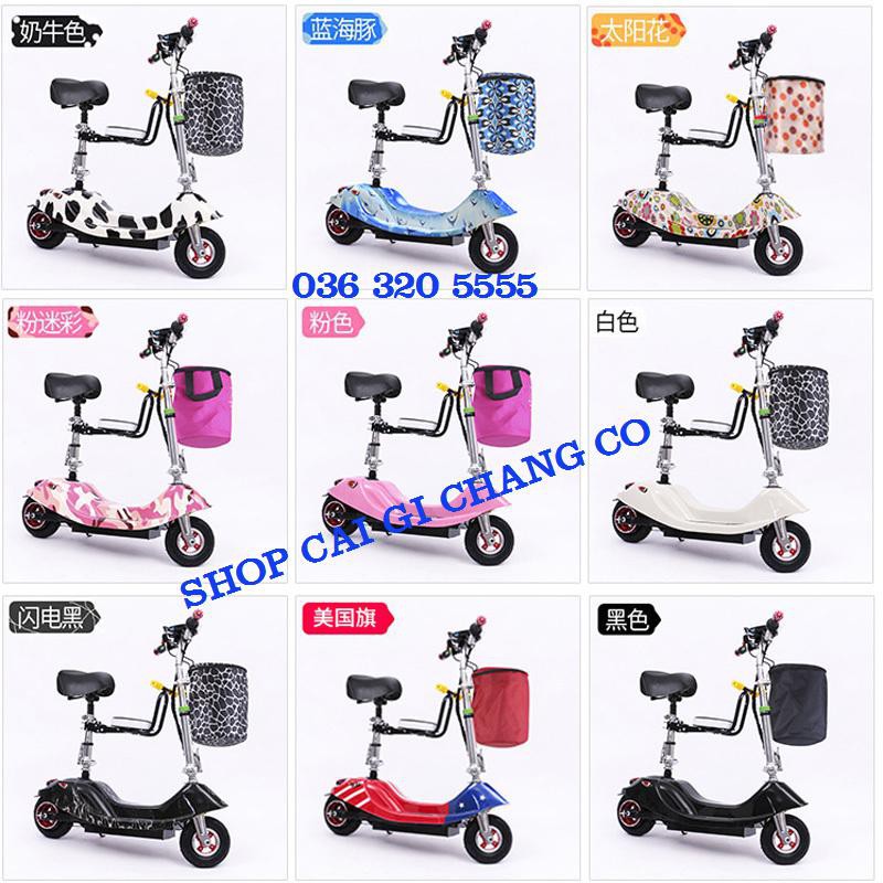 XE ĐIỆN MINI ESCOOTER BÌNH 24V SANG CHẢNH HÀNG CHUẨN TẶNG GHẾ TRẺ EM, BƠM VÀ KHÓA