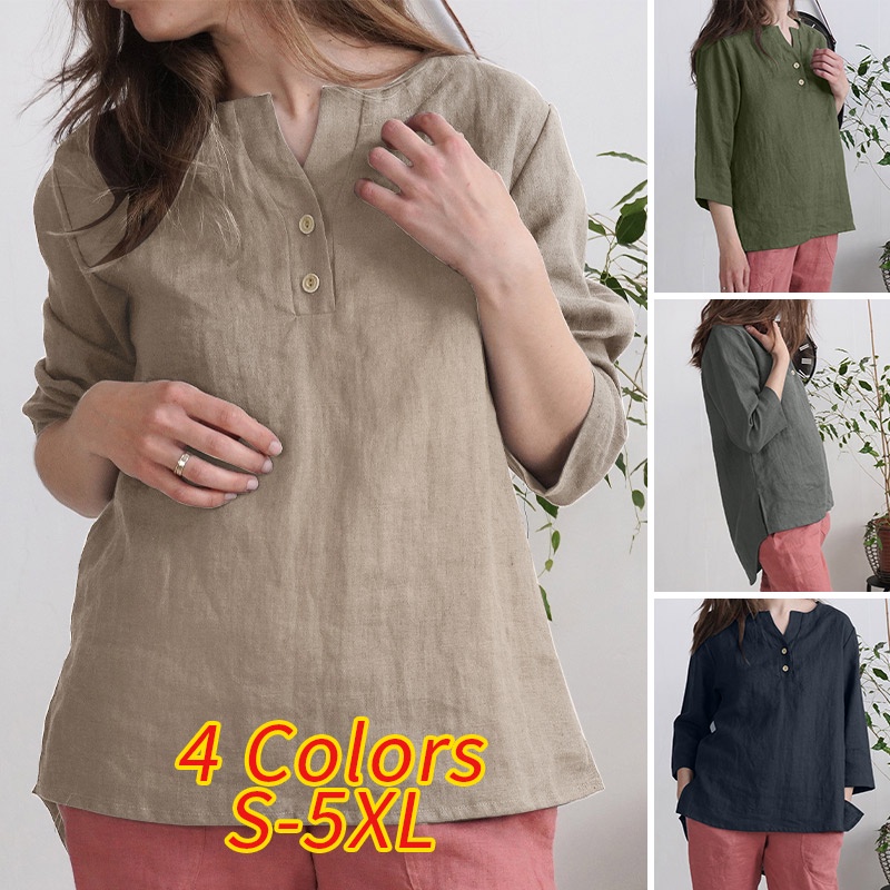 Zanzea Áo Nữ Tay 3 / 4 Cổ Chữ V Phong Cách Châu Âu