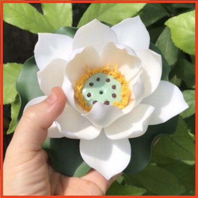 Hoa sen sứ cắm nhang,xông trầm - thả chậu nước tụ thủy minh đường