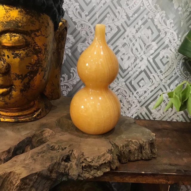 Hồ lô đá ngọc hoàng long 12cm 15 cm liền khối kiểm định