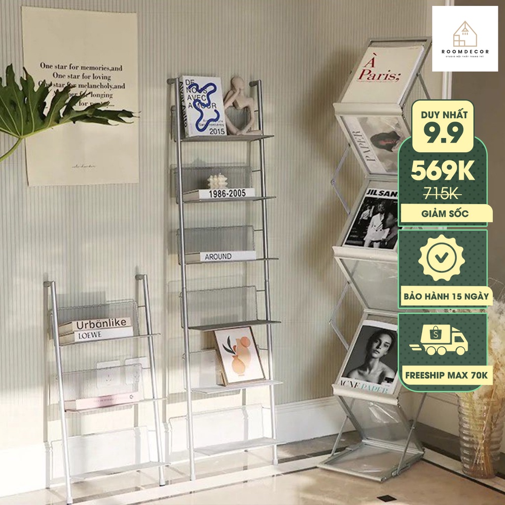 Giá Sách Decor Góc Bàn Làm Việc, Kệ Để Sách Nhiều Tầng Đa Năng Roomdecor