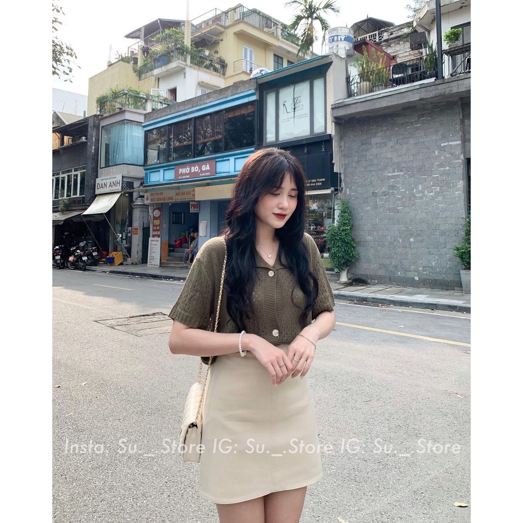 Chân váy chữ A chất dạ gân giữa CV149 SUSTORE