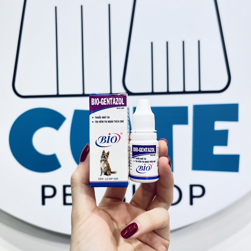 Thuốc nhỏ tai Bio Gentazol trị viêm tai chó mèo 10ml