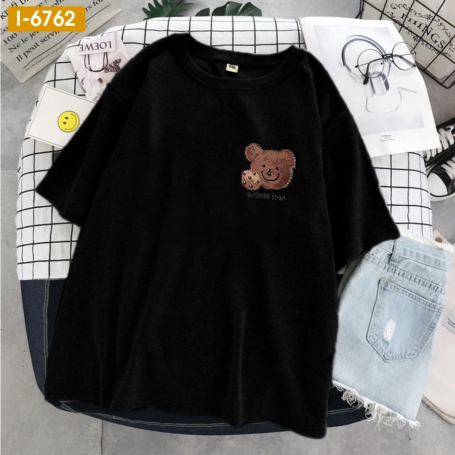 Áo Phông Đôi Logo Gấu Nâu Đáng Yêu