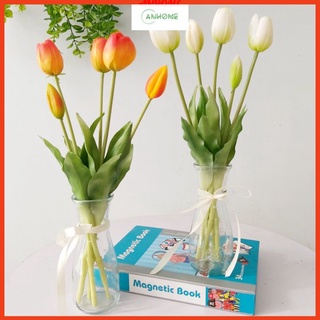 Lọ hoa tulip cao su hàng cao cấp siêu đẹp cắm sẵn nhiều màu trang trí nhà cửa, văn phòng, quầy lễ tân siêu đẹp