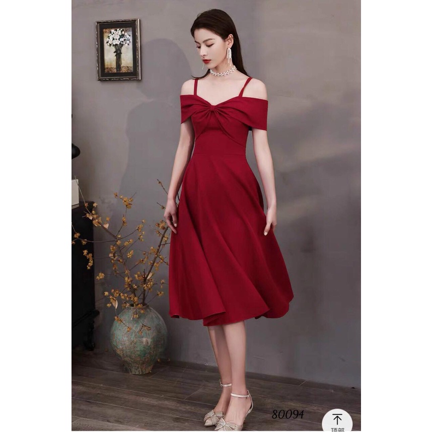 ĐẦM XÒE DỰ TIỆC TRỄ VAI HAI DÂY THỜI TRANG,KIỂU DÁNG TRẺ TRUNG PHÙ HỢP MỌI LỨA TUỔI