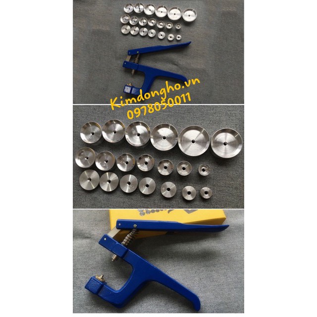Ảnh thật 100% từ Kimdongho -Bộ Bàn Ép Đáy Đồng Hồ Bằng Tay 20 Cỡ