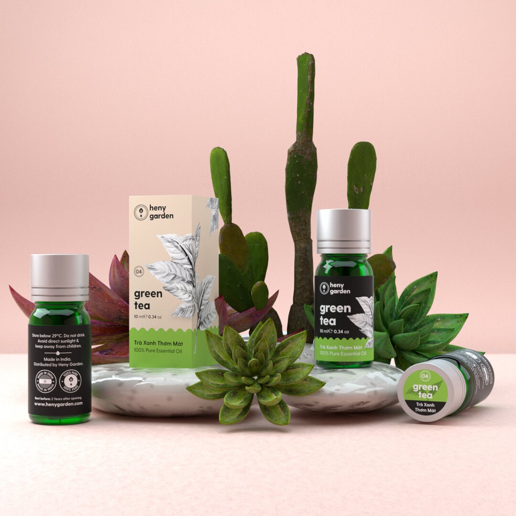 Tinh Dầu Trà Xanh Organic Thiên Nhiên Nguyên Chất Đậm Đặc Xông Thơm Phòng, Làm Nến Thơm HENY GARDEN
