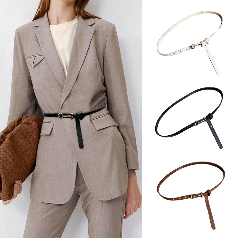 Thắt Lưng Da PU Màu Trắng / Đen / Nâu Tùy Chỉnh Thời Trang Cho Nữ